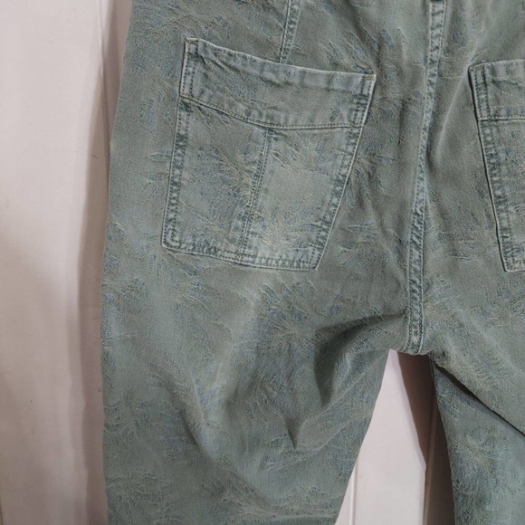 By Anthropologie Womens Pants The Wanderer Green Floral Cargo Utility Size 28 - Picture 9 of 10